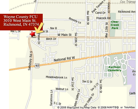 Map to Wayne County Federal Credit Union